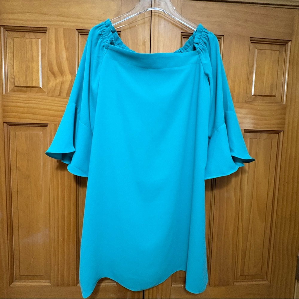 Trina Turk Vibrant Aqua Blue Dress Size Large NWT - Picture 1 of 12